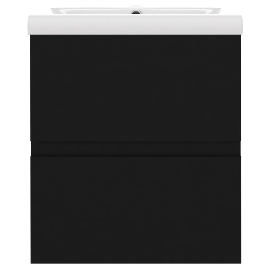 Mueble con lavabo negro madera