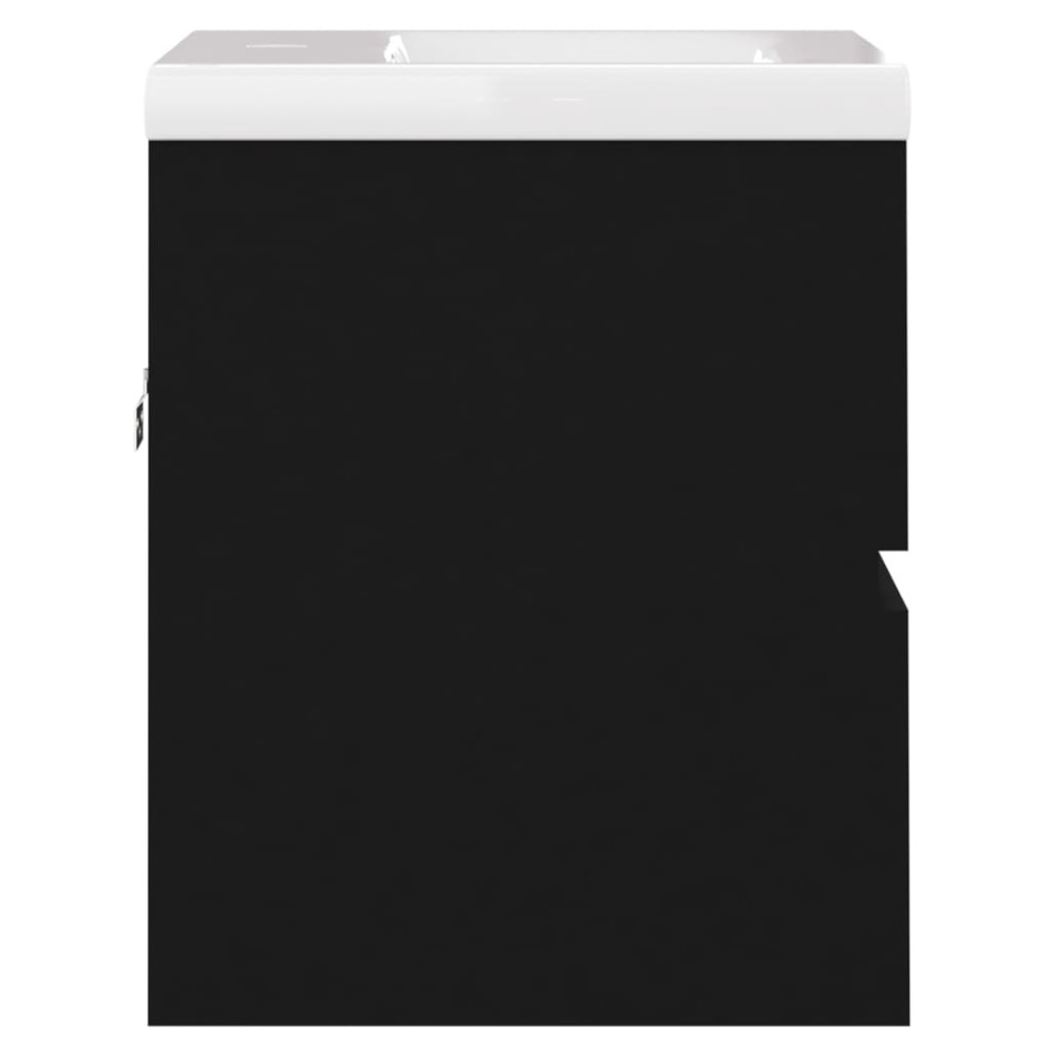 Mueble con lavabo negro madera