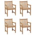 Sillas de jardín 4 uds madera maciza de teca con cojines