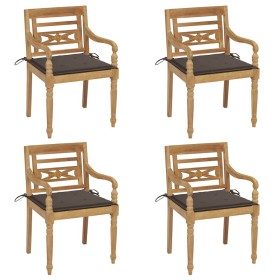 Sillas Batavia 4 unidades madera maciza de teca con