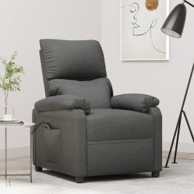 Sillón reclinable eléctrico de tela gris
