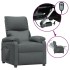 Sillón reclinable eléctrico de tela gris