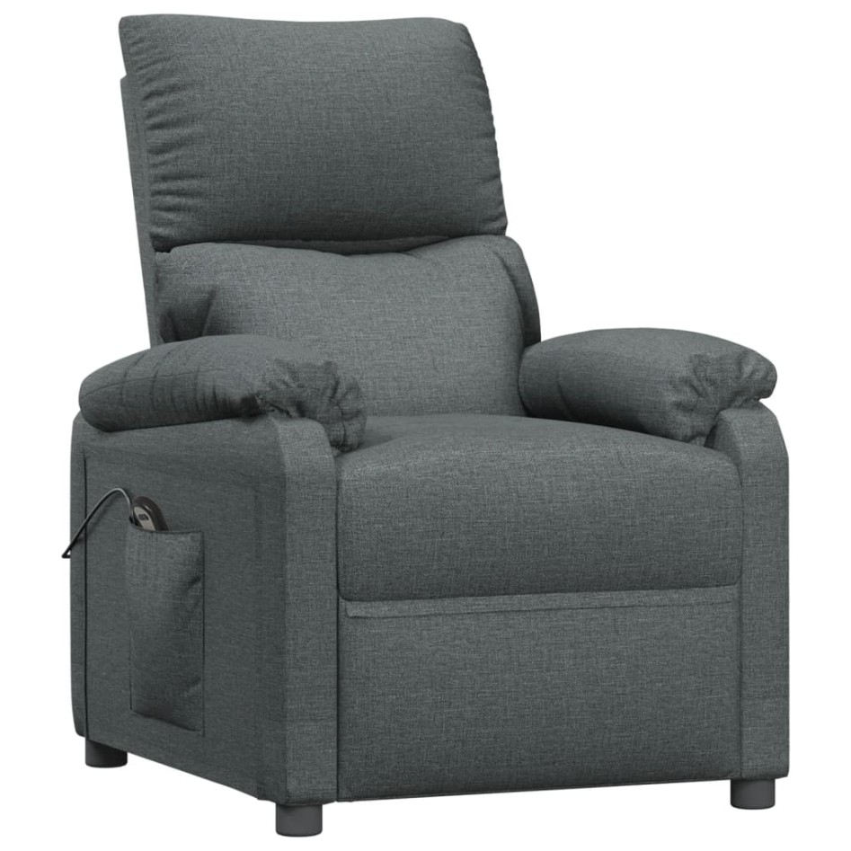 Sillón reclinable eléctrico de tela gris
