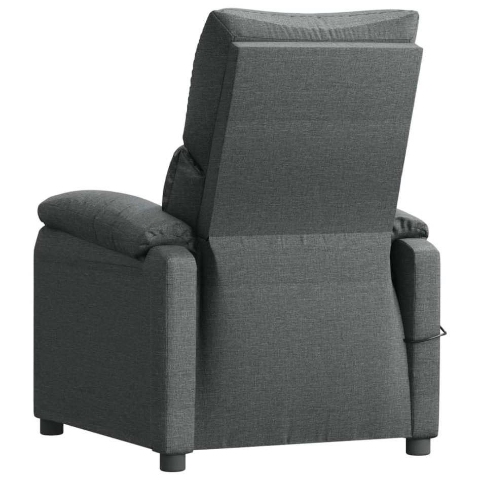 Sillón reclinable eléctrico de tela gris