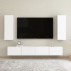 Muebles de salón 4 piezas madera de ingeniería blanco