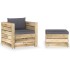 Muebles de jardín 2 piezas con cojines madera impregnada
