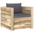 Muebles de jardín 2 piezas con cojines madera impregnada