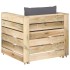 Muebles de jardín 2 piezas con cojines madera impregnada