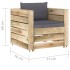 Muebles de jardín 2 piezas con cojines madera impregnada