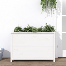 Arriate elevado de jardín madera de pino blanco 119,5x40x78