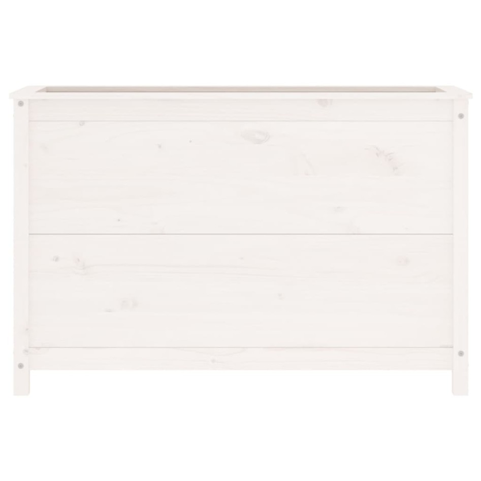 Arriate elevado de jardín madera de pino blanco 119,5x40x78