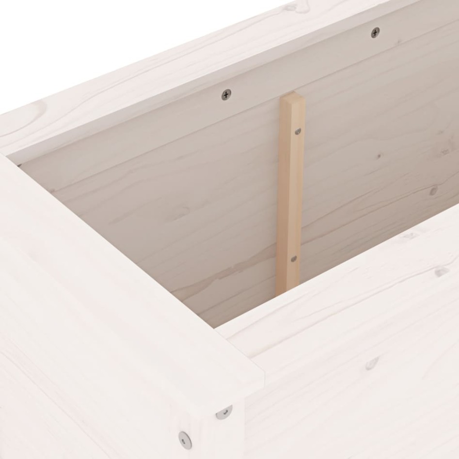 Arriate elevado de jardín madera de pino blanco 119,5x40x78