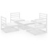 Set de salón de jardín de 5 pzas blanco madera maciza de