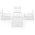 Set de salón de jardín de 5 pzas blanco madera maciza de