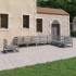 Muebles de jardín 8 piezas gris madera de pino
