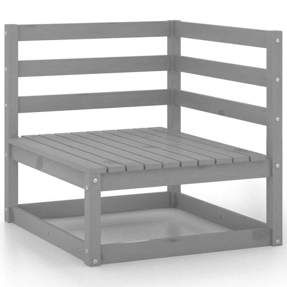 Muebles de jardín 8 piezas gris madera de pino