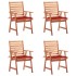Sillas comedor de jardín y cojines 4 uds madera maciza