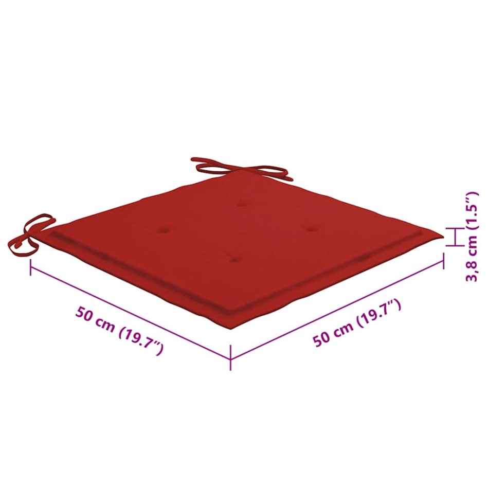 Sillas comedor de jardín y cojines 4 uds madera maciza