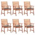 Sillas comedor de jardín y cojines 6 uds madera maciza