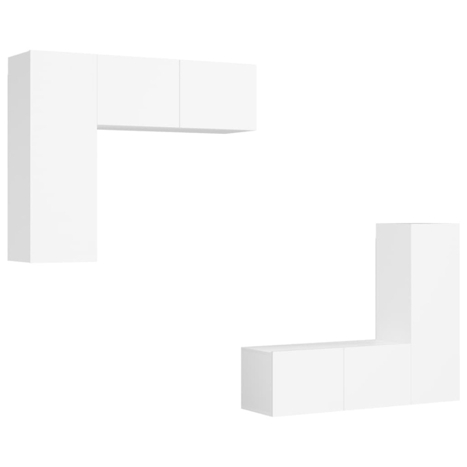 Set de muebles de salón TV 4 piezas madera de ingeniería