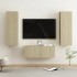Set muebles de salón TV 3 pzas madera ingeniería roble