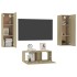 Set muebles de salón TV 3 pzas madera ingeniería roble