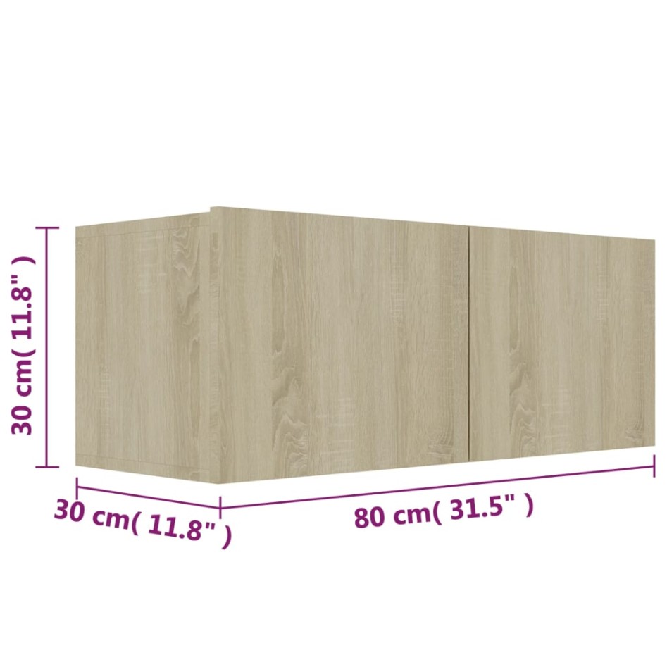 Set muebles de salón TV 3 pzas madera ingeniería roble