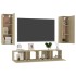 Set de muebles salón TV 4 pzas madera ingeniería roble