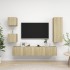 Set muebles de salón TV 5 pzas madera ingeniería roble
