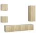Set muebles de salón TV 5 pzas madera ingeniería roble