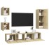 Set muebles de salón TV 5 pzas madera ingeniería roble