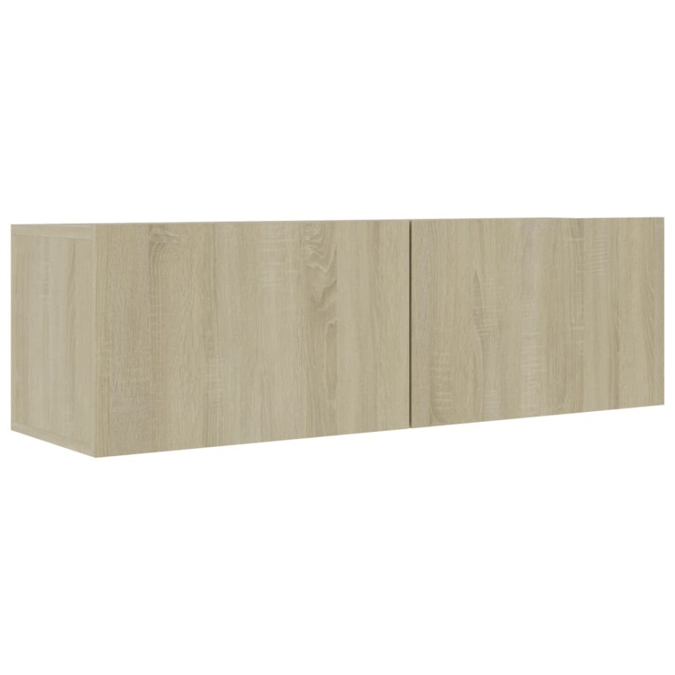 Muebles de pared de TV 8 pzas aglomerado color roble