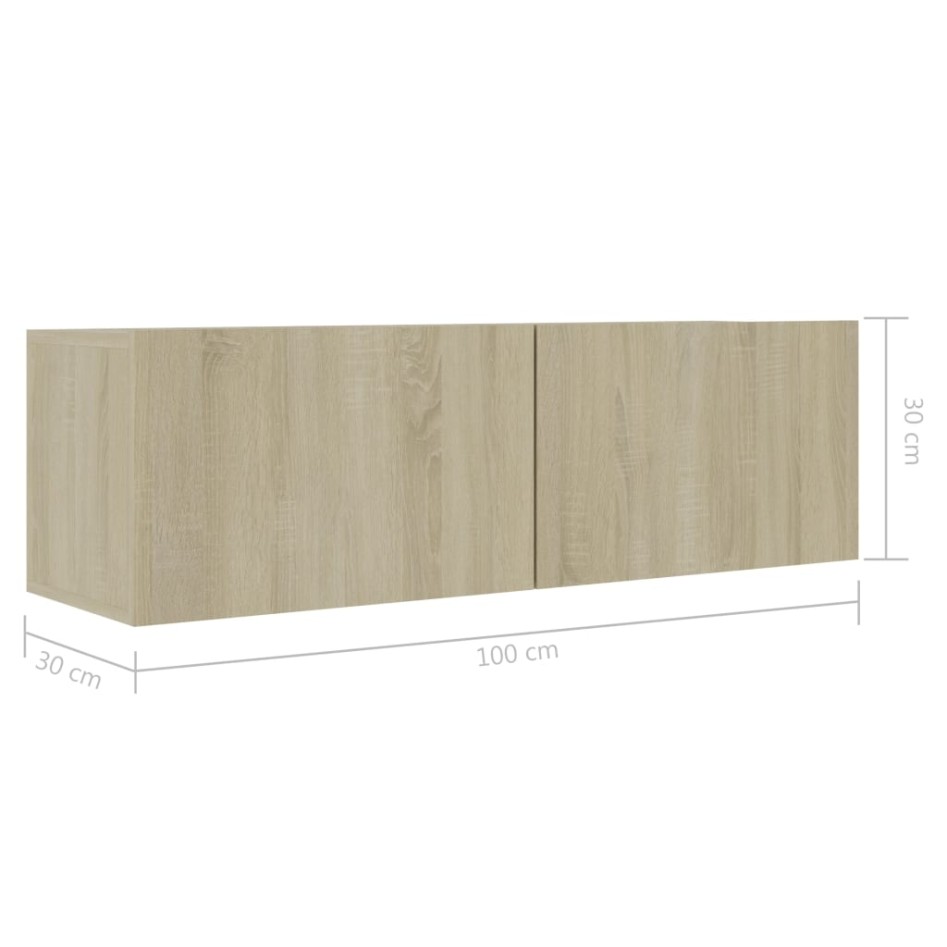 Muebles de pared de TV 8 pzas aglomerado color roble