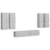 Set muebles de salón TV 6 pzas madera ingeniería gris