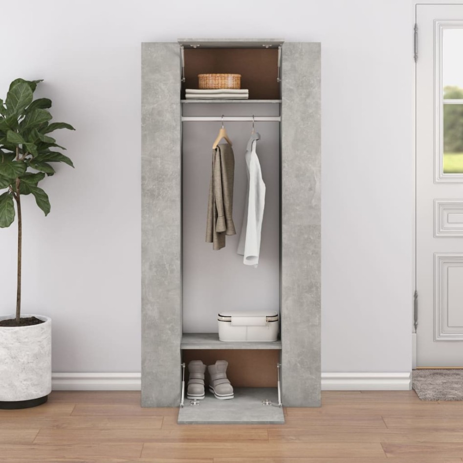 Muebles de recibidor 2 uds madera contrachapada gris
