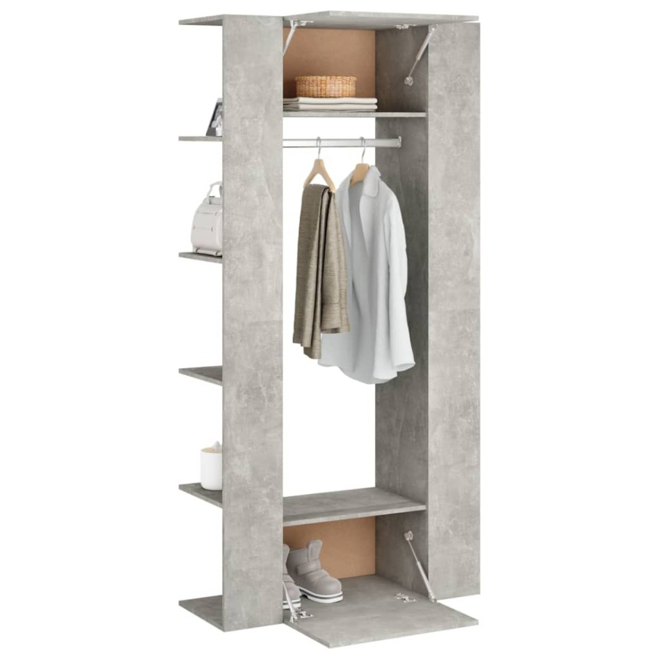 Muebles de recibidor 2 uds madera contrachapada gris