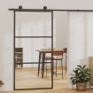 Puerta corredera con herrajes ESG vidrio y aluminio 102x205 cm