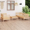 Juego de muebles de jardín 6 piezas madera maciza de pino