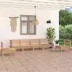 Juego de muebles de jardín 6 piezas madera maciza de pino