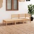 Juego de muebles de jardín 3 piezas madera maciza de