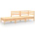 Juego de muebles de jardín 3 piezas madera maciza de