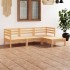 Juego de muebles de jardín 4 piezas madera maciza