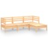 Juego de muebles de jardín 4 piezas madera maciza