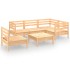 Juego de muebles de jardín 6 piezas madera maciza de