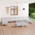 Juego de muebles de jardín 12 piezas madera maciza pino