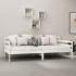 Sofá cama con colchón madera de pino maciza blanco 90x200