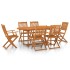 Juego comedor de jardín 7 pzas madera maciza acacia
