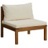 Muebles de jardín 3 pzas madera maciza de acacia cojines