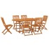 Juego comedor de jardín 7 pzas madera maciza acacia