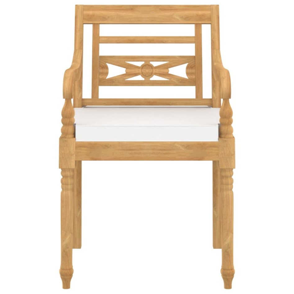 Set de muebles de jardín 4 pzas y cojines madera maciza de